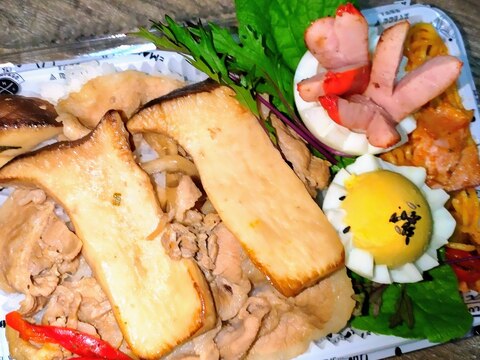 お弁当に☆キノコ豚肉炒め煮